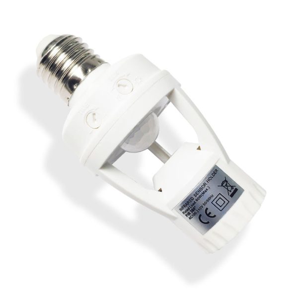 Infrared Motion Sensor Light Socket – E26 Screw in Adapter for Automatic Light Control, Easy Install & Adjustable Duration – Ideal for Outdoor Indoor Garage Light, for Basement